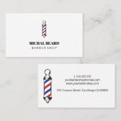 Carte De Visite Barbe à cheveux bleu minimal (Devant / Derrière)