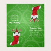 Carte De Visite Barbe blanche Gnome en rouge Noël Stocking vert (Extérieur déplié)