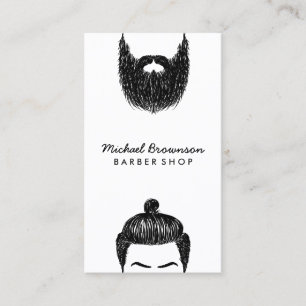 Carte De Visite Barbe de hipster barbier moustache qr code
