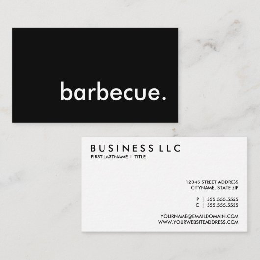 Carte De Visite barbecue. (Devant / Derrière)