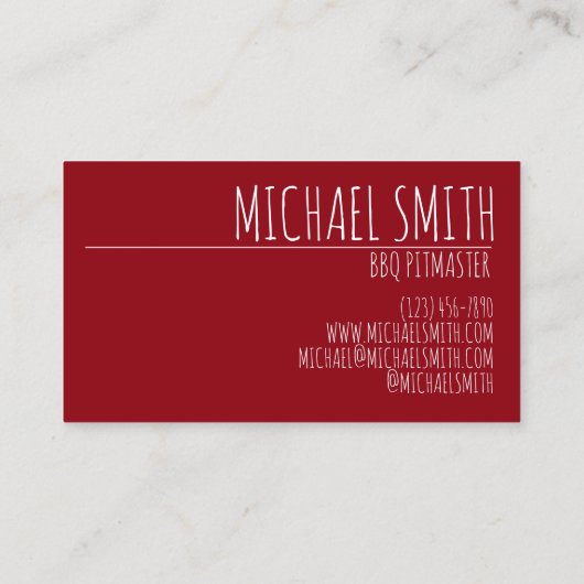 Carte De Visite Barbecue Barbecue Planche De Rechange Pitmaster Ba (Dos)
