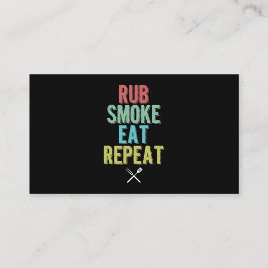 Carte De Visite Barbecue BBBQ Grill Master Grilling Viande Fumeur (Devant)