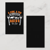 Carte De Visite Barbecue BBBQ Summer Love Story Grill (Devant / Derrière)