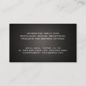 Carte De Visite Barbecue | Casquette chef et outils (Dos)