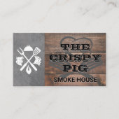 Carte De Visite Barbecue | Casquette chef et outils (Devant)