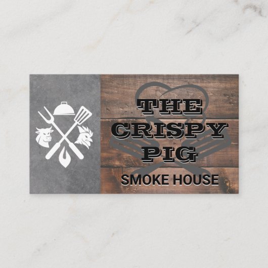 Carte De Visite Barbecue | Casquette chef et outils (Devant)