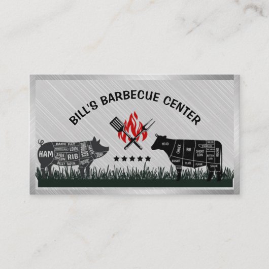 Carte de visite barbecue cinq étoiles (Devant)