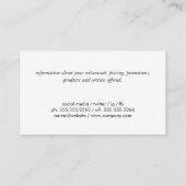 Carte De Visite Barbecue / Cochon / Arrière - plan de la calque (Dos)