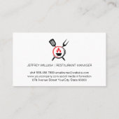 Carte De Visite Barbecue Cooking Pattern | Wood Grain Background (Dos)