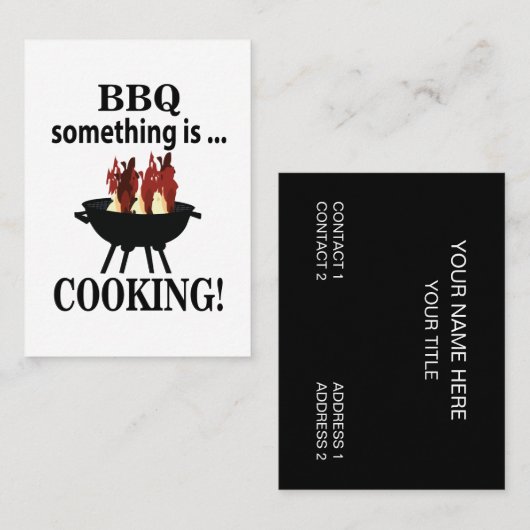Carte De Visite Barbecue Cuisinier Chef BBQ (Devant / Derrière)