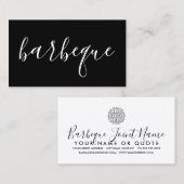 Carte De Visite barbecue manuscrit (Devant / Derrière)
