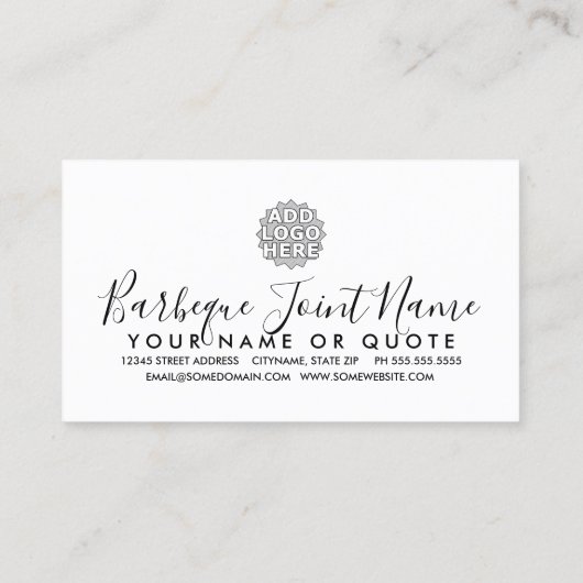 Carte De Visite barbecue manuscrit (Dos)