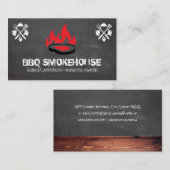 Carte De Visite Barbecue Steak on Grill Logo | Restaurant (Devant / Derrière)