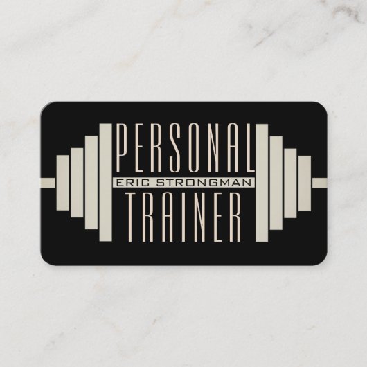 Carte De Visite Barbell géante noire (Devant)