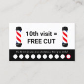 Carte De Visite Barber Barbershop 10 Punch Visiter Loyalty Busines (Devant)
