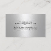 Carte De Visite Barber Barbershop Razor & Ciseau moderne Noir (Dos)