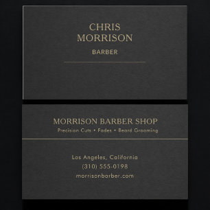Carte De Visite Barber Black Gold Professionnel