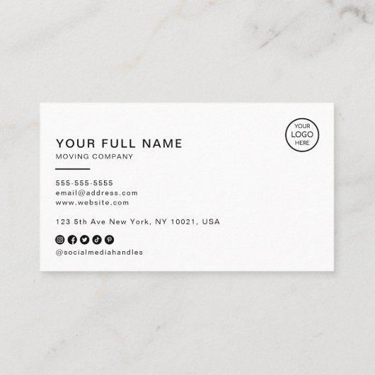 Carte De Visite Barber Code QR Logo Médias sociaux (Dos)