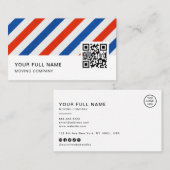 Carte De Visite Barber Code QR Logo Médias sociaux (Devant / Derrière)