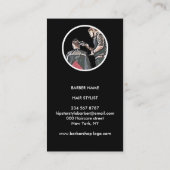 Carte De Visite Barber Cutting Hair Illustration (Dos)