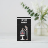 Carte De Visite Barber Cutting Hair Illustration (Debout devant)
