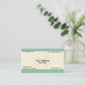 Carte De Visite Barber Green Stripes (Debout devant)