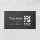 Carte De Visite Barber Hair Shop Royal Crown Barber Pole Code QR (Dos)