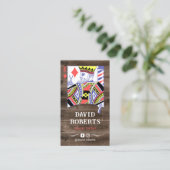 Carte De Visite Barber King Coiffeur Rustique Bois Coiffeuse Styli (Debout devant)