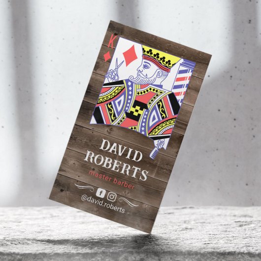 Carte De Visite Barber King Coiffeur Rustique Bois Coiffeuse Styli