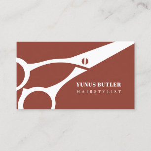 Carte De Visite Barber minimaliste ciseau Liste de cheveux en terr
