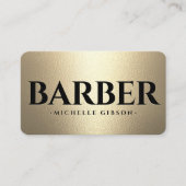 Carte De Visite Barber Mobile Luxe Noir Faux Or (Devant)