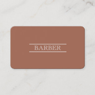 Carte De Visite Barber Noir & Blanc Moderne Professionnel Simple