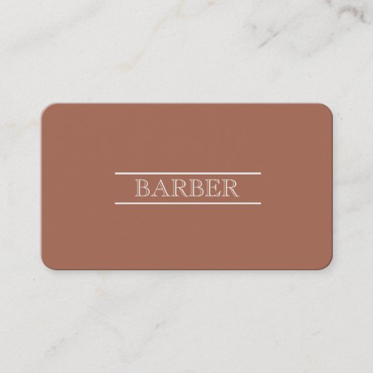 Carte De Visite Barber Noir & Blanc Moderne Professionnel Simple (Devant)