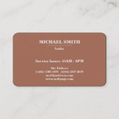Carte De Visite Barber Noir & Blanc Moderne Professionnel Simple (Dos)