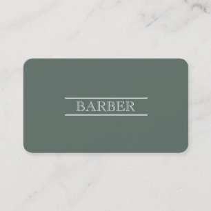 Carte De Visite Barber Noir & Blanc Moderne Simple Professionnel