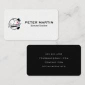 Carte De Visite Barber Pole and Scissors | Hair Cut Logo (Devant / Derrière)