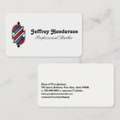 Carte De Visite Barber Pole Logo (Devant / Derrière)