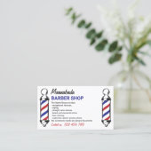 Carte De Visite Barber Poteau photo personnalisée code qr (Debout devant)