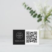 Carte De Visite Barber Professional QR Code Logo Moderne (Debout devant)