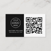 Carte De Visite Barber Professional QR Code Logo Moderne (Devant)