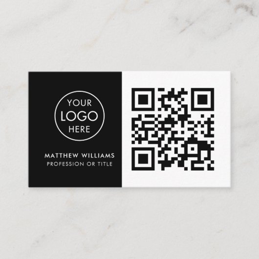 Carte De Visite Barber Professional QR Code Logo Moderne (Devant)