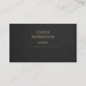 Carte De Visite Barber QR Code Black Gold Professional (Devant)