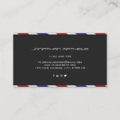 Carte De Visite Barber Red White Blue Horizontal Personalized  (Devant)