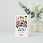 Carte De Visite Barber Retro King of Diamonds Hair Stlist (Debout devant)