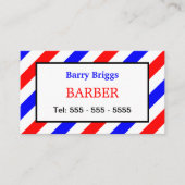 Carte de visite Barber rouge blanc et bleu (Devant)