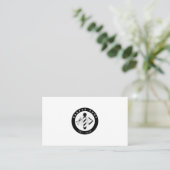 Carte De Visite Barber round logo barbershop  (Debout devant)