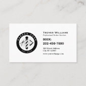 Carte De Visite Barber round logo barbershop  (Dos)