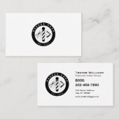 Carte De Visite Barber round logo barbershop  (Devant / Derrière)