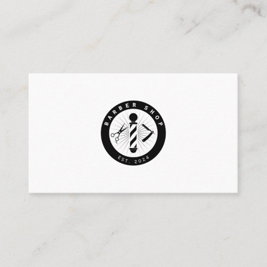 Carte De Visite Barber round logo barbershop  (Devant)