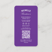 Carte De Visite Barber Royal Purple Barbershop Ciseaux Moderne (Dos)